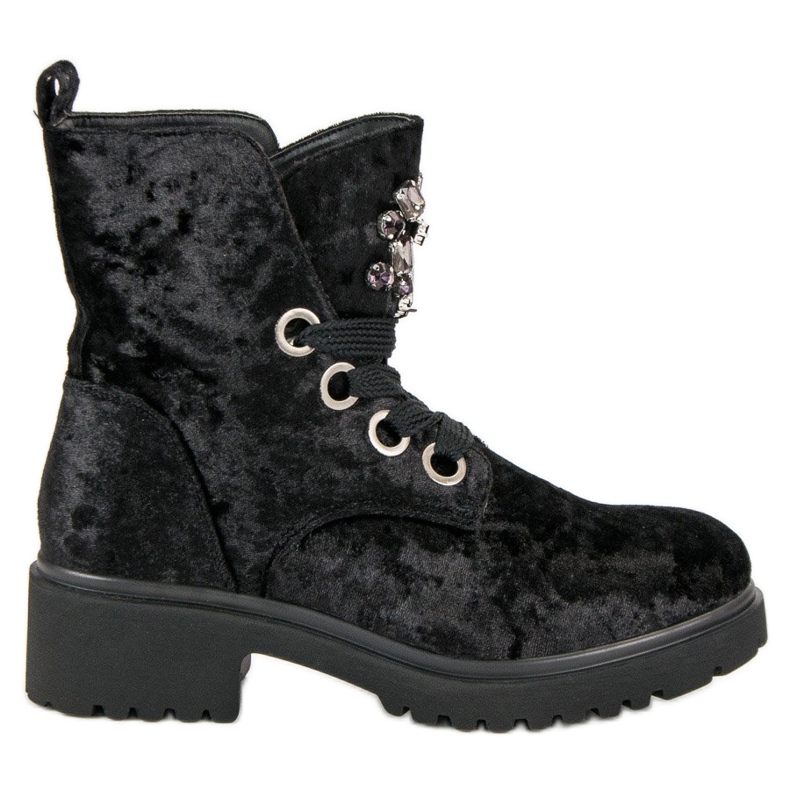 Kylie Modische Veloursstiefel schwarz