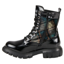 Kylie Karierte Stiefel schwarz