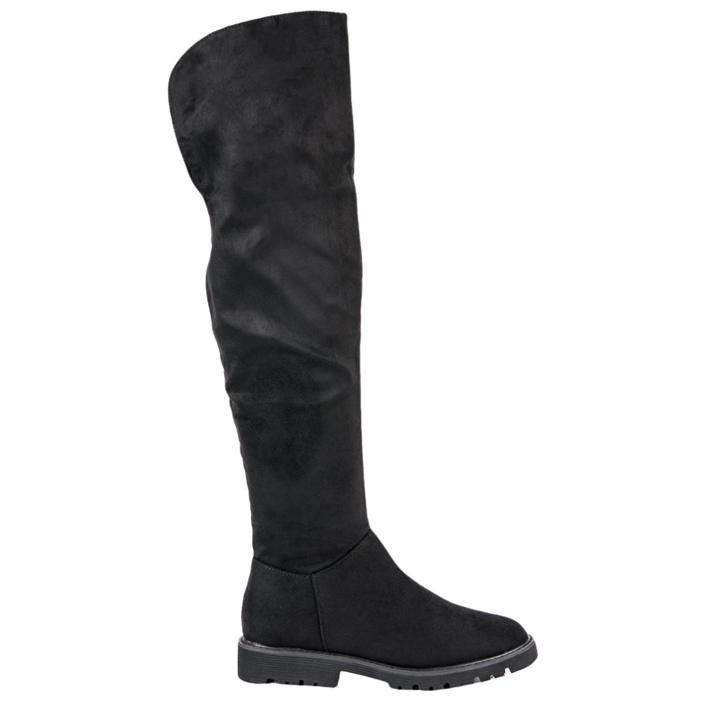 Kylie Stiefel mit flachem Absatz schwarz