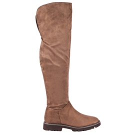 Kylie Stiefel mit flachem Absatz braun