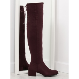 Overknee-Stiefel BH129-HB Wein burgund mehrfarbig rot