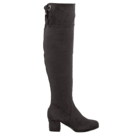 Grau Overknee-Stiefel B-318 Grau