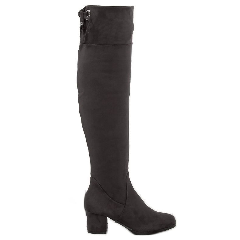 Grau Overknee-Stiefel B-318 Grau