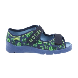 Befado Kinderschuhe Sandalen Hausschuhe 969y124 grün marineblau