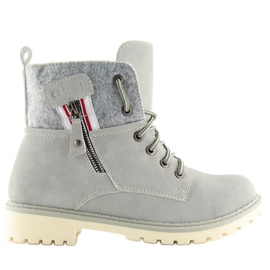 Graue Holzstiefel für Damen GD-TL10 LT.GRAY