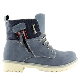 Blaue GD-TL10 Blaue Holzstiefel für Damen