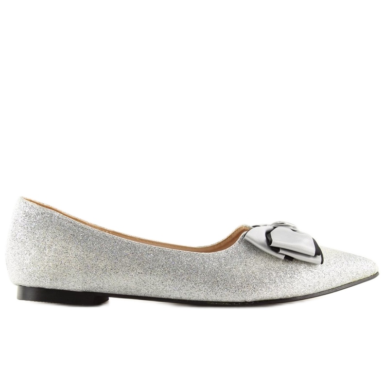 Glänzende silberne Ballerinas LT101 Silver grau