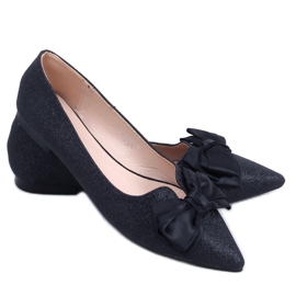Schwarze glänzende Ballerinas LT101 Black