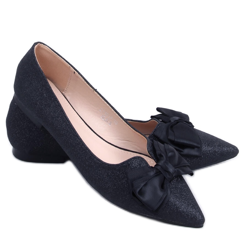 Schwarze glänzende Ballerinas LT101 Black