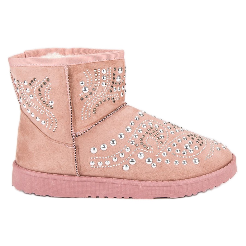 Trendige rosa Schneestiefel