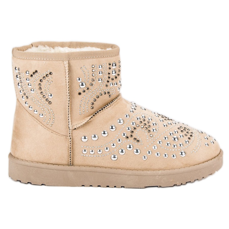 Modische beige Schneestiefel