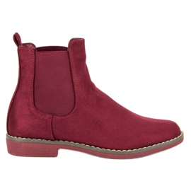 Super Mode Chelsea-Boots aus bordeauxrotem Wildleder