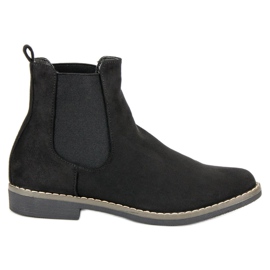 Super Mode Schwarze Chelsea-Stiefel aus Wildleder