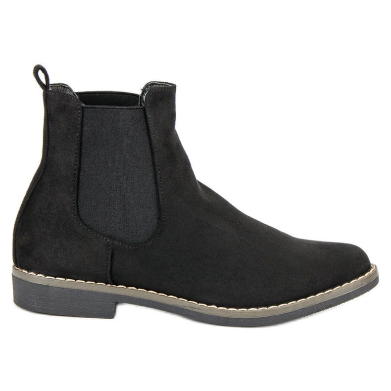 Super Mode Schwarze Chelsea-Stiefel aus Wildleder