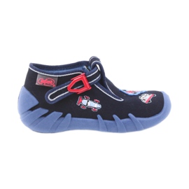 Befado Kinderschuhe 110P305 Hausschuhe blau rot marineblau