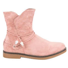 Bequeme Herbststiefel rosa
