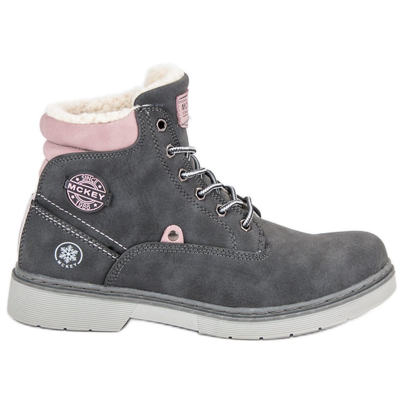 McKey Trapper mit Lammfellmantel grau