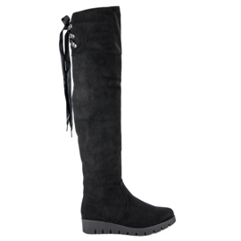 Filippo Plateaustiefel aus Wildleder schwarz