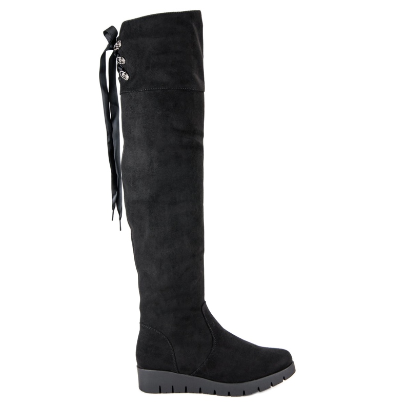 Filippo Plateaustiefel aus Wildleder schwarz