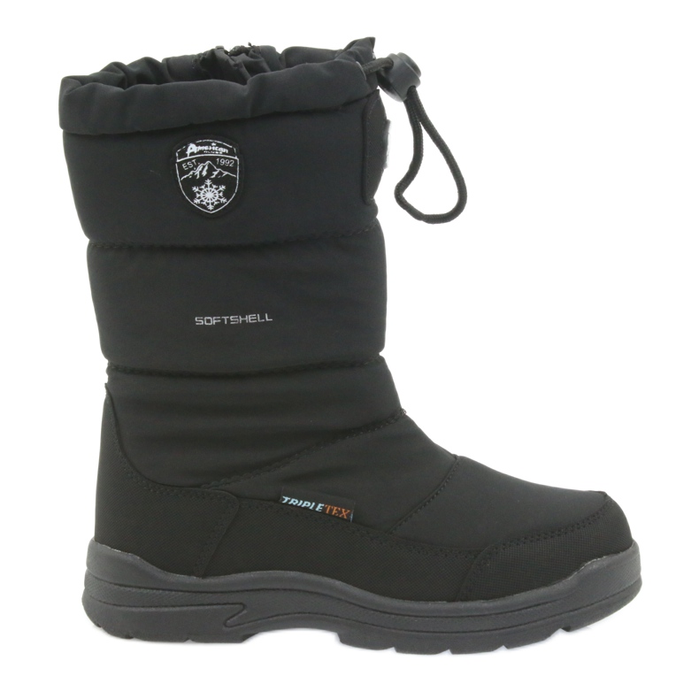 American Club American 801SB schwarze Schneestiefel mit Membran