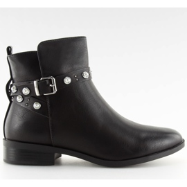 Schwarze Chelsea-Boots mit Perlen 8996 Schwarz