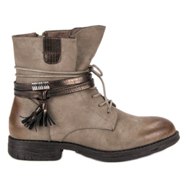 Queentina Braune Stiefel mit Reißverschluss