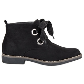 Super Mode Wildleder geknotete Stiefel schwarz