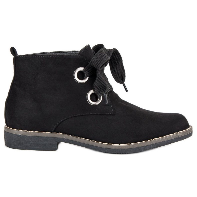 Super Mode Wildleder geknotete Stiefel schwarz