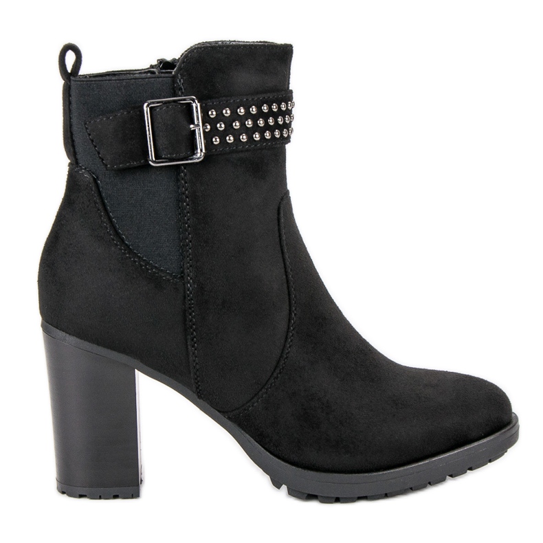 Super Me Wildleder Booties auf einer Bar schwarz