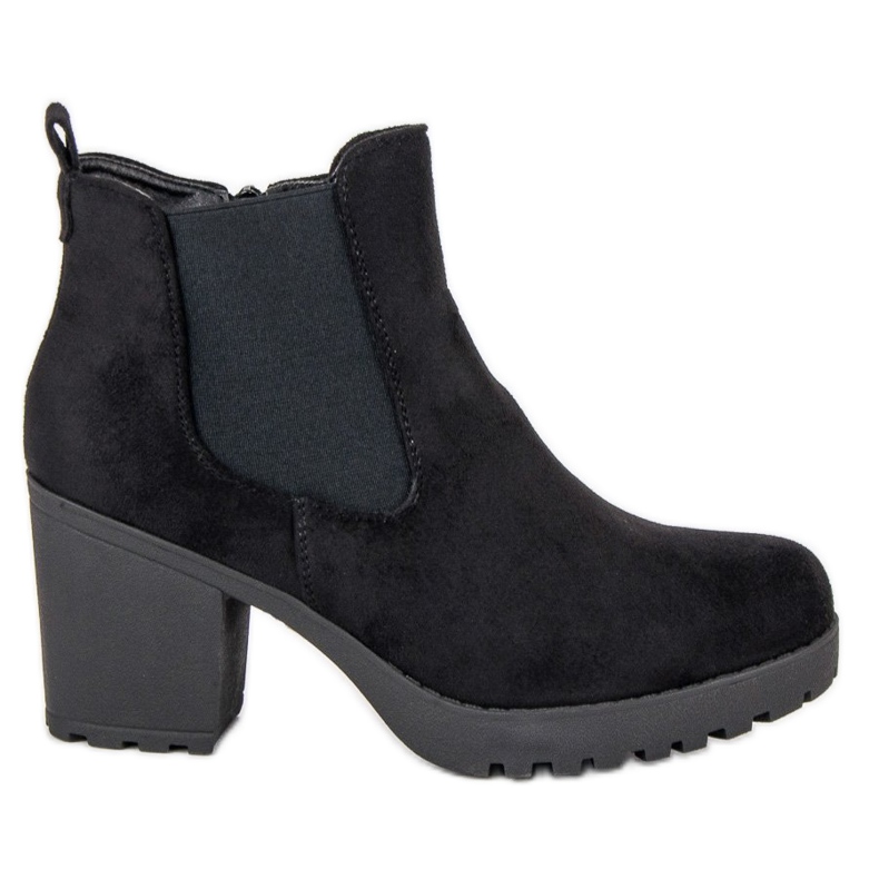 Ideal Shoes Chelsea-Boots aus Wildleder auf der Plattform schwarz