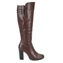 Cm Paris Klassische Stiefel mit hohen Absätzen braun