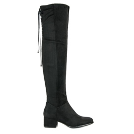 Queentina Schwarze Wildlederstiefel