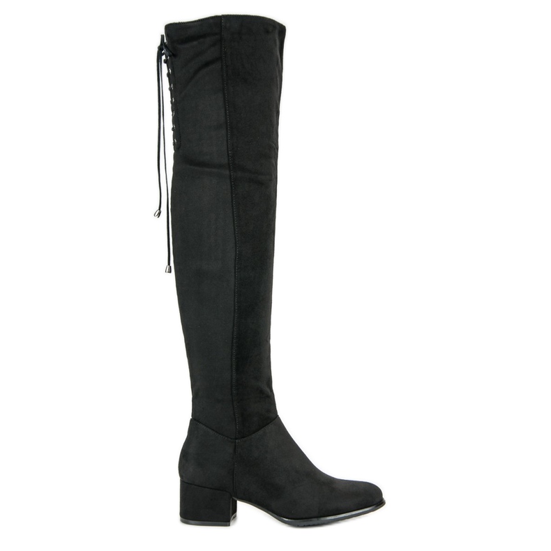 Queentina Schwarze Wildlederstiefel
