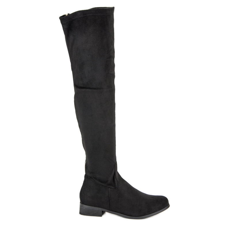 Cm Paris Klassische Overknee-Stiefel aus Wildleder schwarz