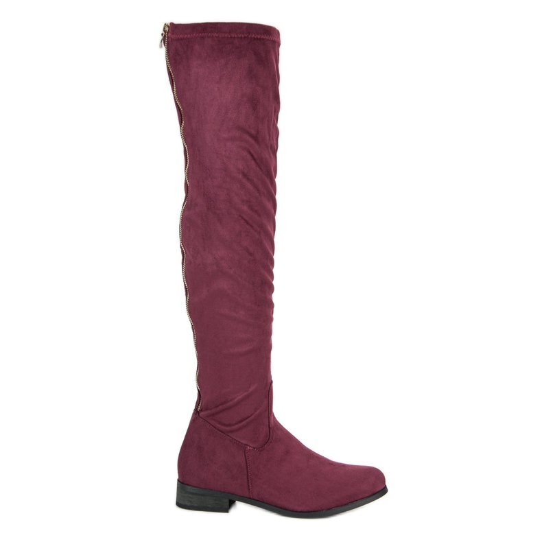 Cm Paris Klassische Overknee-Stiefel aus Wildleder mehrfarbig rot