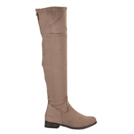 Cm Paris Klassische Overknee-Stiefel aus Wildleder braun