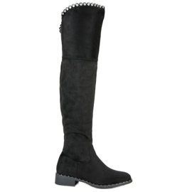 Queentina Overknee-Stiefel aus Wildleder schwarz