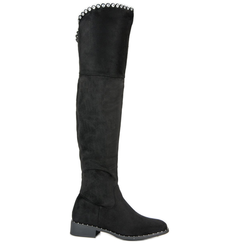 Queentina Overknee-Stiefel aus Wildleder schwarz