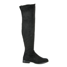 Super Me Overknee-Stiefel mit flachem Absatz schwarz