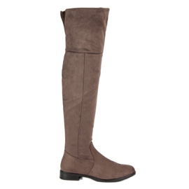 Super Me Overknee-Stiefel mit flachem Absatz braun