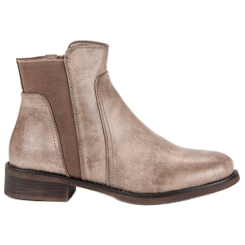 Super Mode Stiefel mit flachem Absatz braun