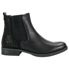 Super Me Chelsea-Boots mit Kristallen schwarz