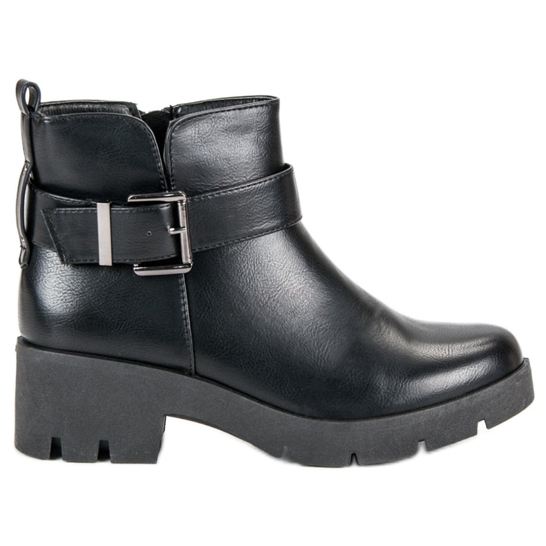 Schwarze Plateau-Stiefeletten