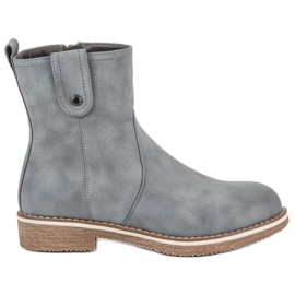 Super Me Bequeme Stiefel auf flachem Absatz grau