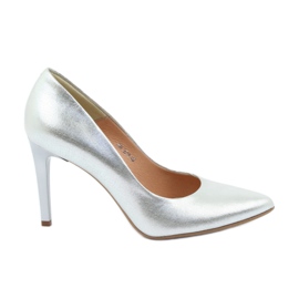 Espinto Damenlederpumpen Silber Metallic 456/166