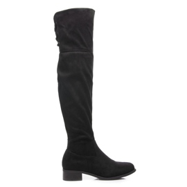 Queen Vivi Overknee-Stiefel aus Wildleder schwarz