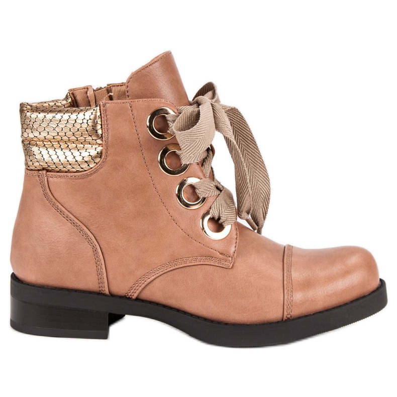 Bestelle Powder Boots auf flachem Absatz rosa