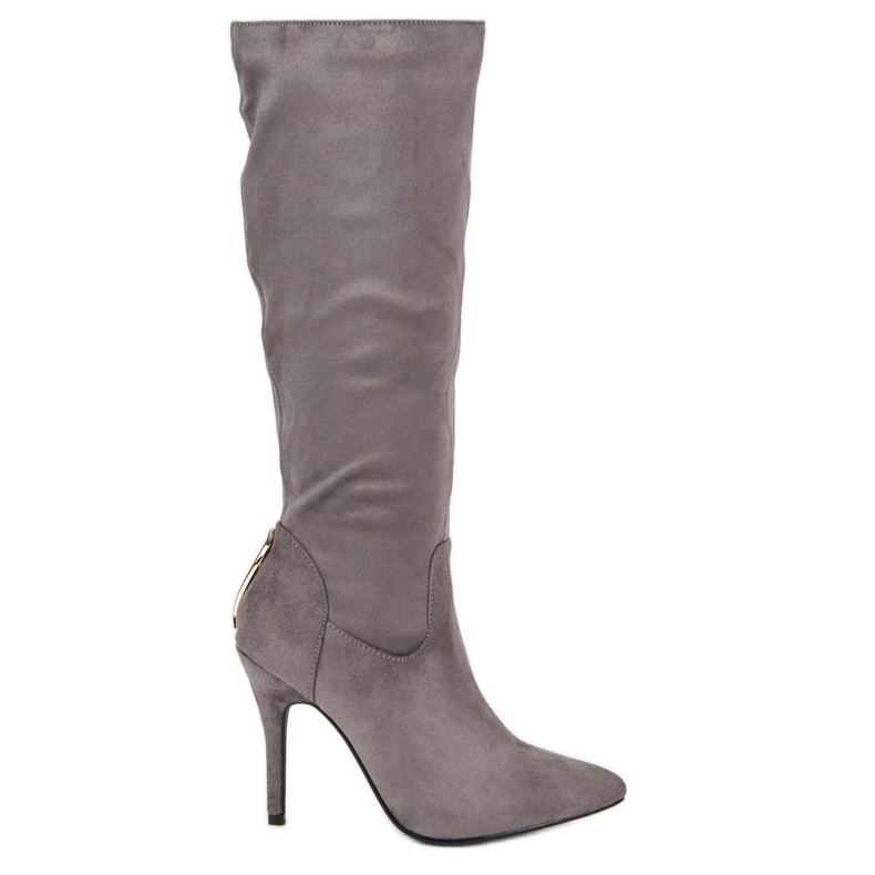 Cm Paris Sexy Stiefel mit hohen Absätzen grau
