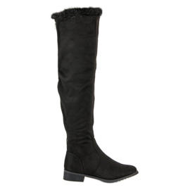 Cm Paris Overknee-Stiefel mit Fell schwarz