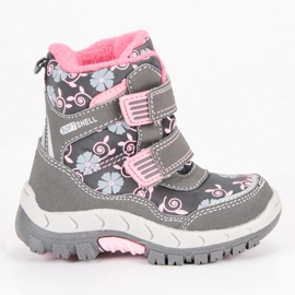 American Club Amerikanische Winterschuhe grau rosa
